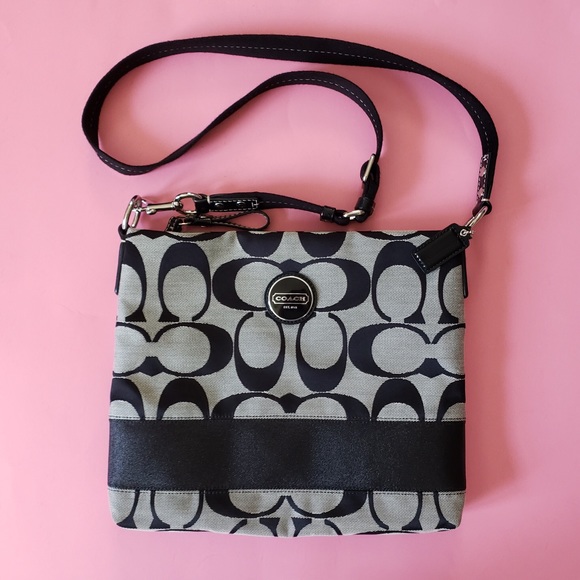 Coach Handbags - Coach Black Signature Jacquard Large Crossbody